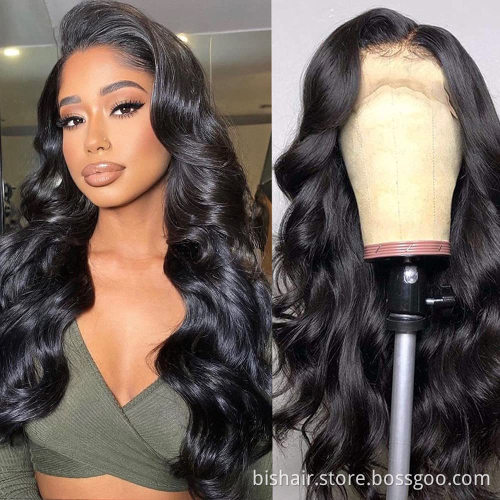 Lace Front Wigs Human Hair 30 inch Body Wave T Lace Frontal Wigs For Black Woman 150% Density 12A Dyale Natural Black Hair Wig